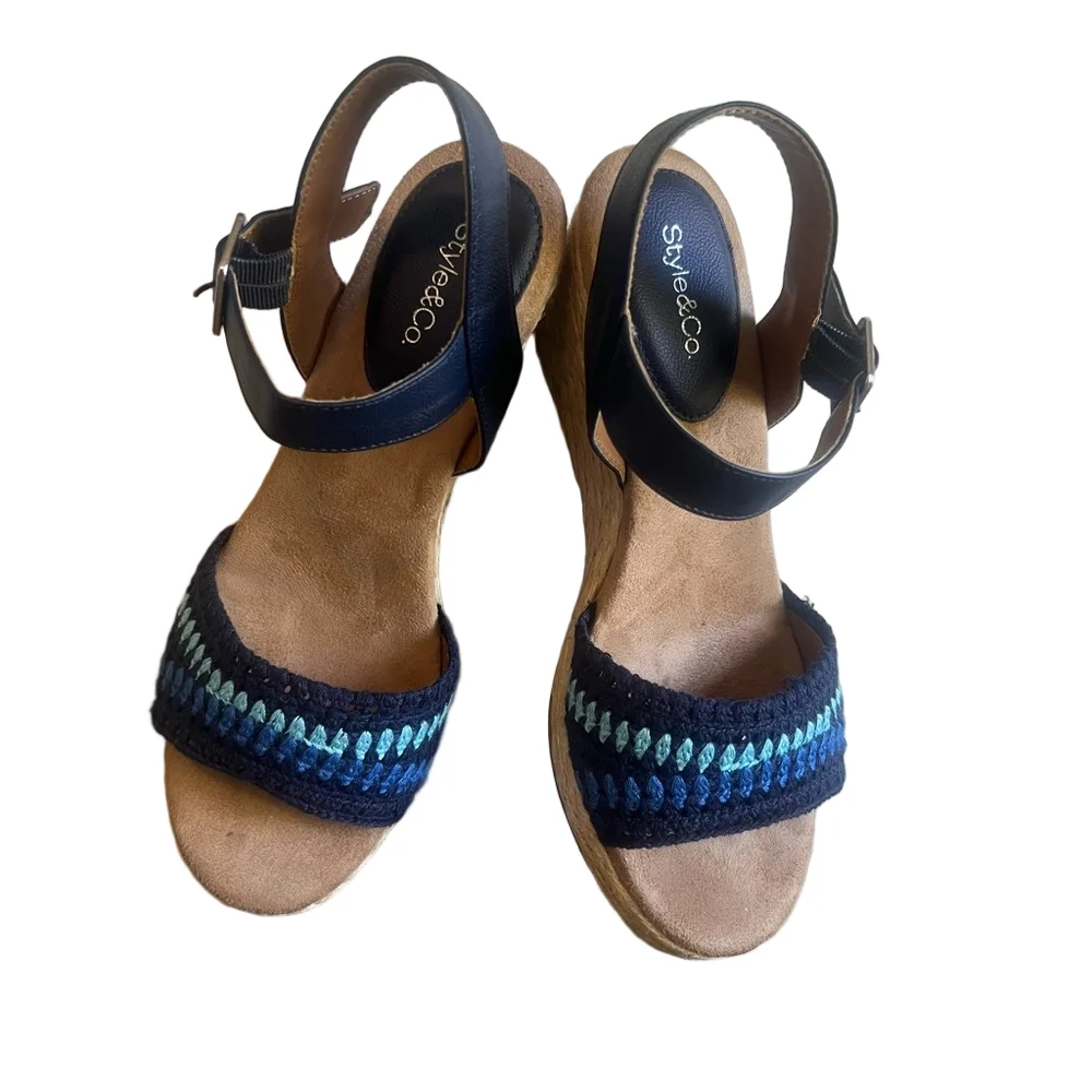 Style & Co Siggyy Wedge Espadrille Women's Sandal Size 8.5 #250995